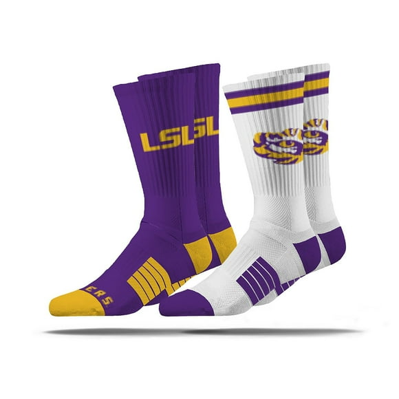LSU Tigers Adult 2-Pack Crew Socks