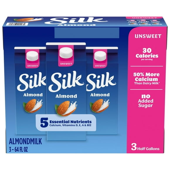 Silk Unsweetened Original Almond, 64 fl. oz., 3 pk.