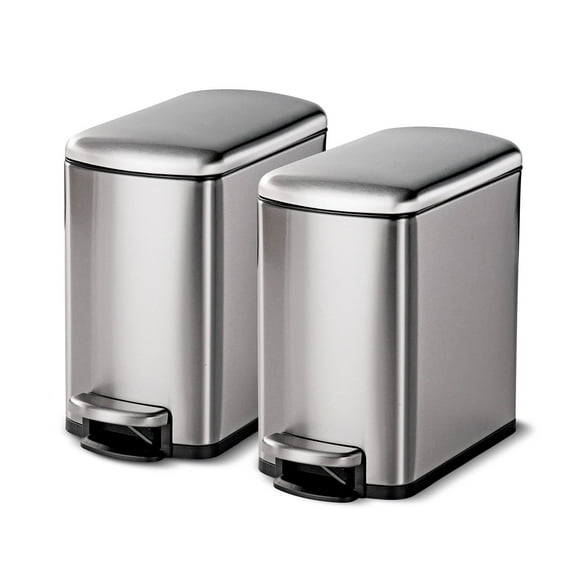 Tramontina 1.6 Gallon Step Trash Cans, 2 pack