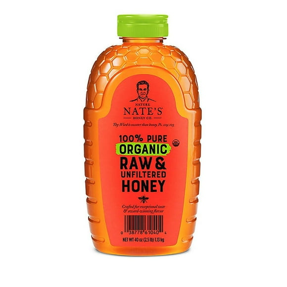 Nature Nate's 100% Organic Pure Raw and Unfiltered Honey, 40 oz.
