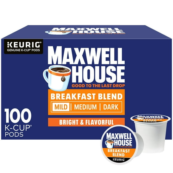 Maxwell House Breakfast Blend Light Roast K Cup Coffee Pods, 100 ct.