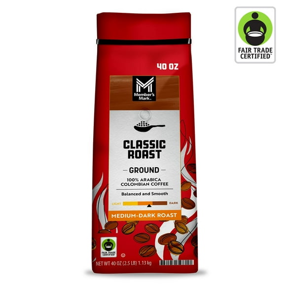 Member's Mark Colombian Classic Medium-Dark Roast Ground Coffee, 40 oz.