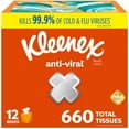 thumbnail image 1 of Kleenex Anti-Viral Facial Tissues 12 boxes, 55 tissues/box, 1 of 1
