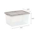 thumbnail image 5 of IRIS USA 58-Quart Snap Top Plastic Storage Box, Clear with Gray Lid, Set of 5, 5 of 8