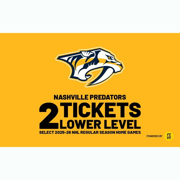 NHL Nashville Predators, Two (2) Lower Level Tickets eVoucher