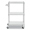 thumbnail image 2 of Alera Three-Shelf Wire Cart with Liners, Metal, 3 Shelves, 450 lb Capacity, 24" x 16" x 39", Silver, 2 of 6