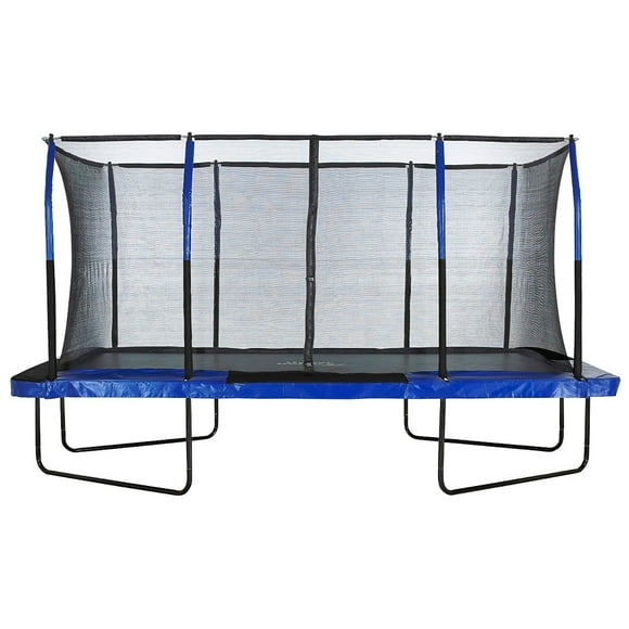 Upper Bounce 8’ x 14’ Gymnastics Style Rectangular Trampoline with Fiber Flex Enclosure System