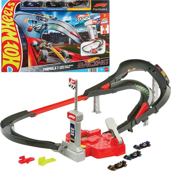 Hot Wheels Racing Formula 1 Sprint Race Circuit Track Set with 3 Die-Cast Toy Cars
