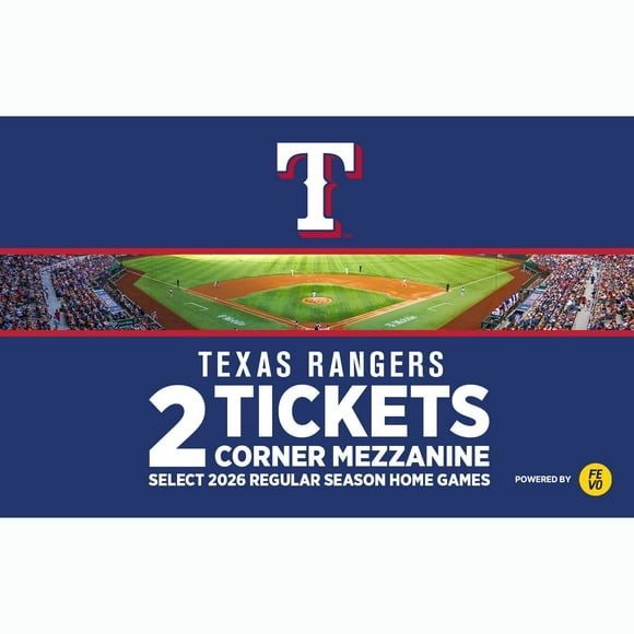 MLB Texas Rangers, Two (2) Corner Mezzanine Tickets eVoucher