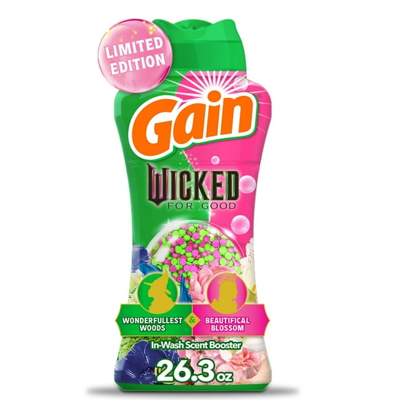 Gain "Wicked: For Good" Limited Edition, In-Wash Laundry Scent Booster Beads, Wonderfullest Woods & Beautifical Blossom, 26.3 oz.