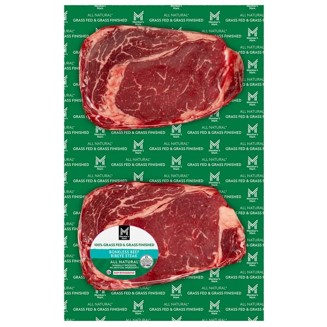 Member's Mark Grass Fed Beef Ribeye Steak, priced per pound