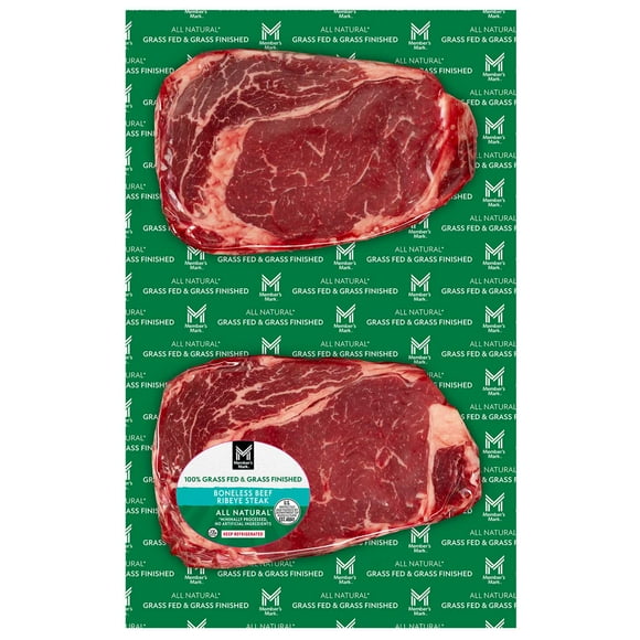 Member's Mark Grass Fed Beef Ribeye Steak, priced per pound