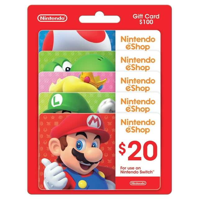 Nintendo $100 Email Delivery Gift Card Multi-Pack, 5 x $20