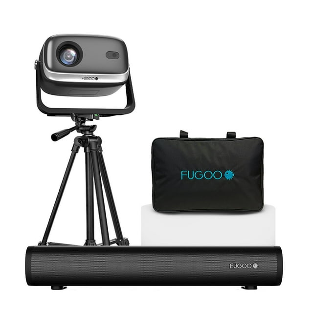 Fugoo Outdoor Projector & Soundbar Bundle with Tripod & 120" Foldable Screen