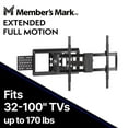 thumbnail image 2 of Member's Mark Full Motion Extended TV Wall Mount with Articulating Dual Swivel Arms for 32"-100" TVs, 2 of 13